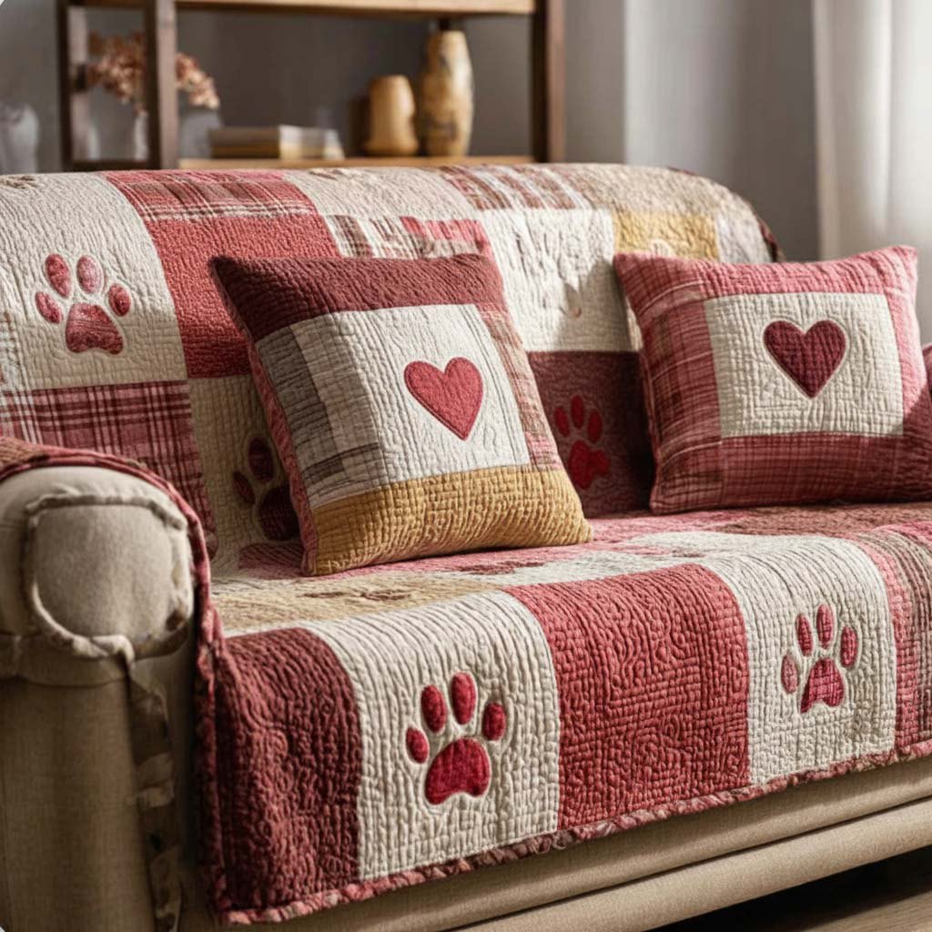 Paw Cuddle Love Sofa Cover