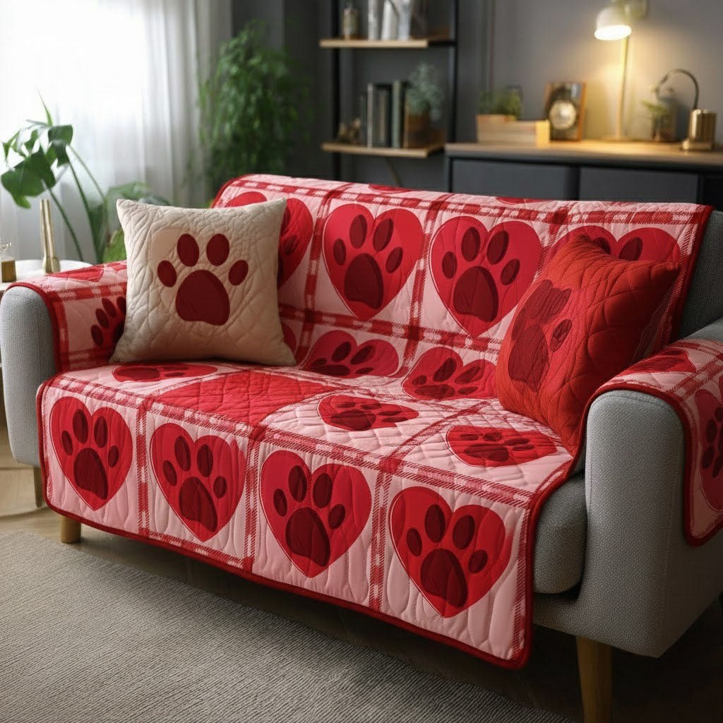 Paw Ember Glow Sofa Cover