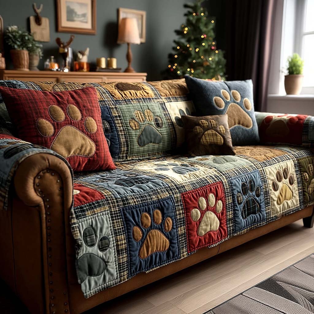 Paw Print Joy Sofa Cover