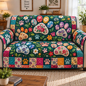 Paw Print Love Sofa Cover - Made to Order