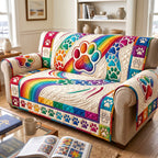 Rainbow Swirl Paw Sofa Cover