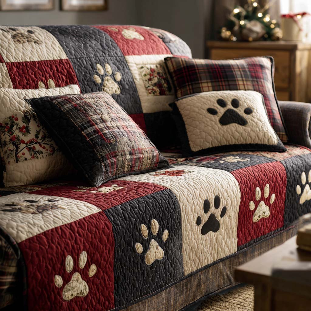 Pawfect Christmas Sofa Cover
