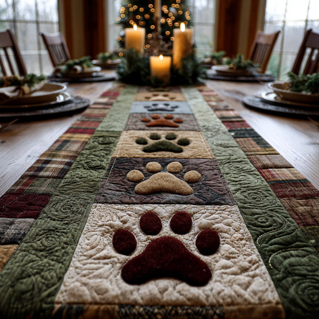 Pawprint Patchwork Table Runner