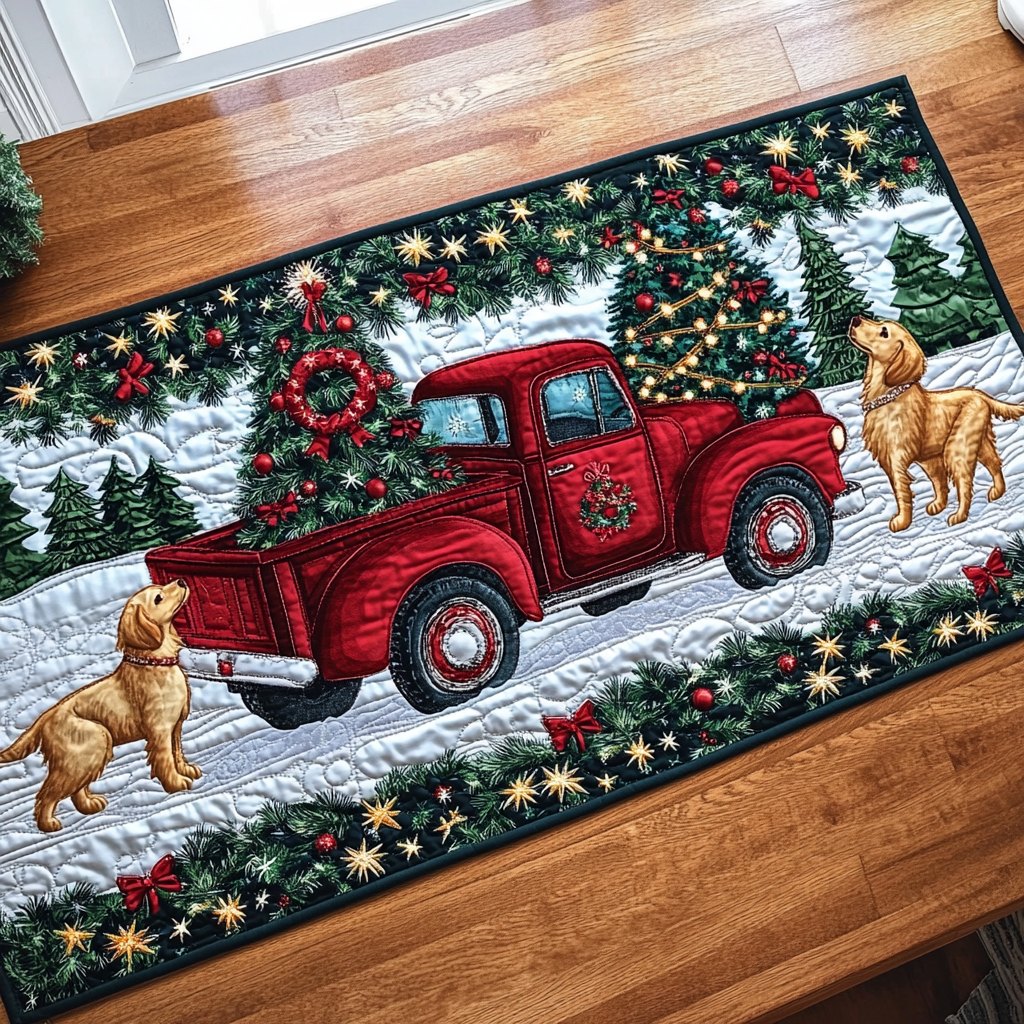 Paws and Snowflakes Table Runner