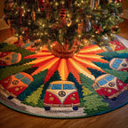Peace Van Holiday Road Christmas Tree Skirt