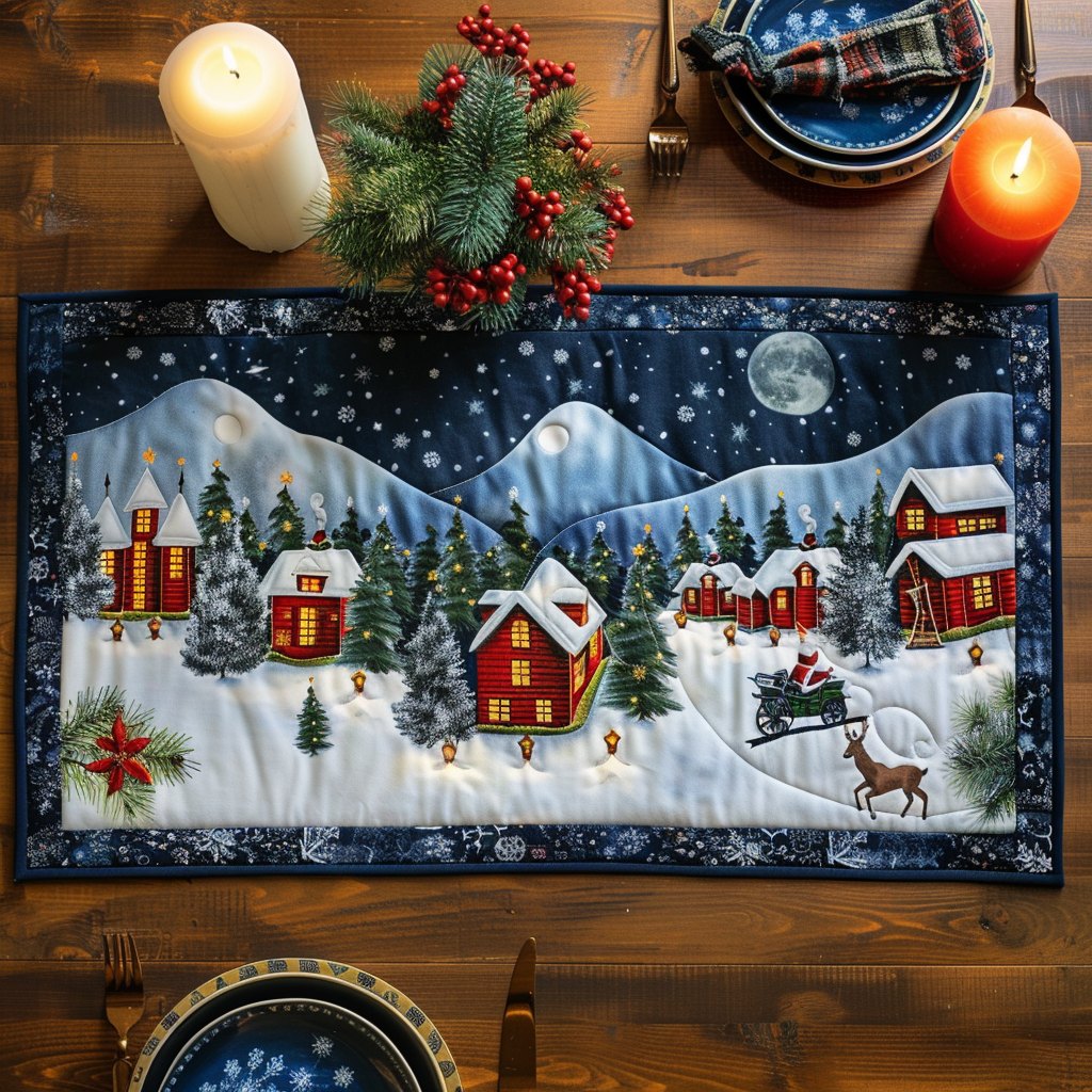Peaceful Town Table Runner