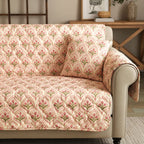 Peach Bloom Sofa Cover