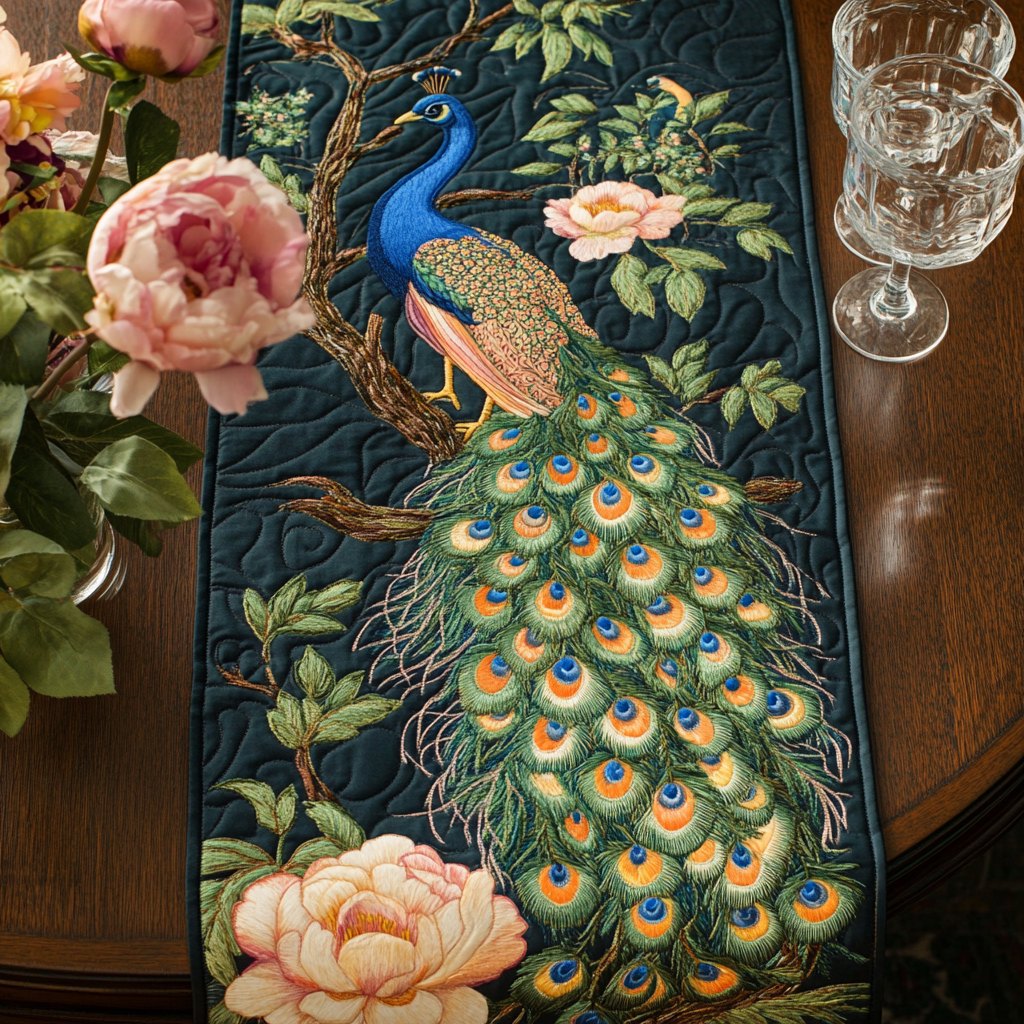 Peacock Beauty Table Runner