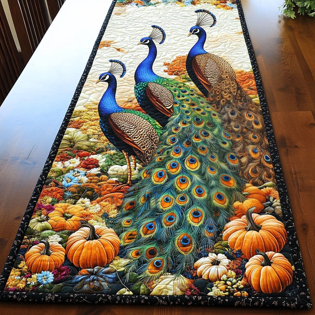 Peafowl Paradise Table Runner