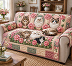 Peony Portrait Cats Sofa Cover