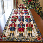 Row of Nutcrackers in Red Table Runner