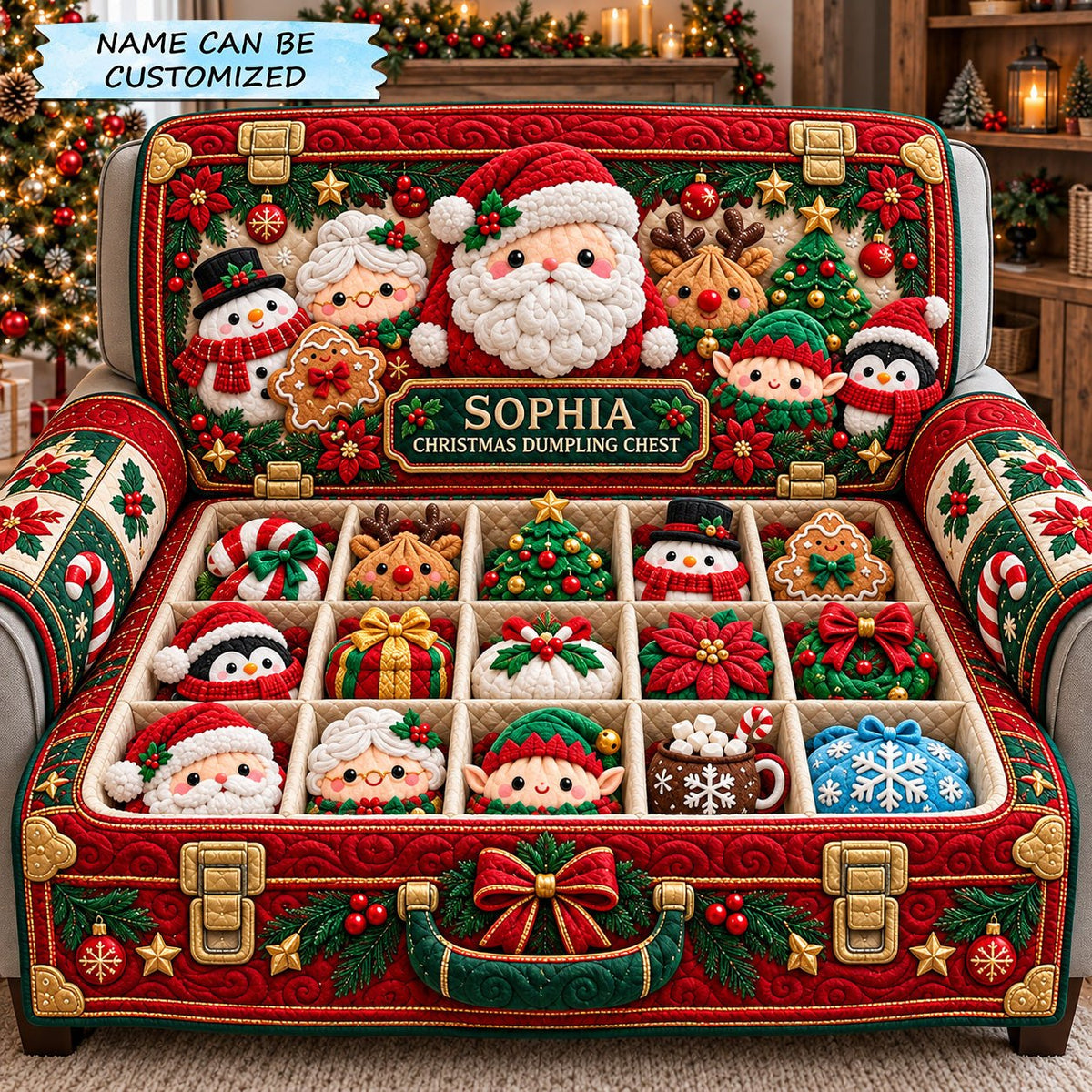 Personalized Festive Dumpling Box Sofa Cover