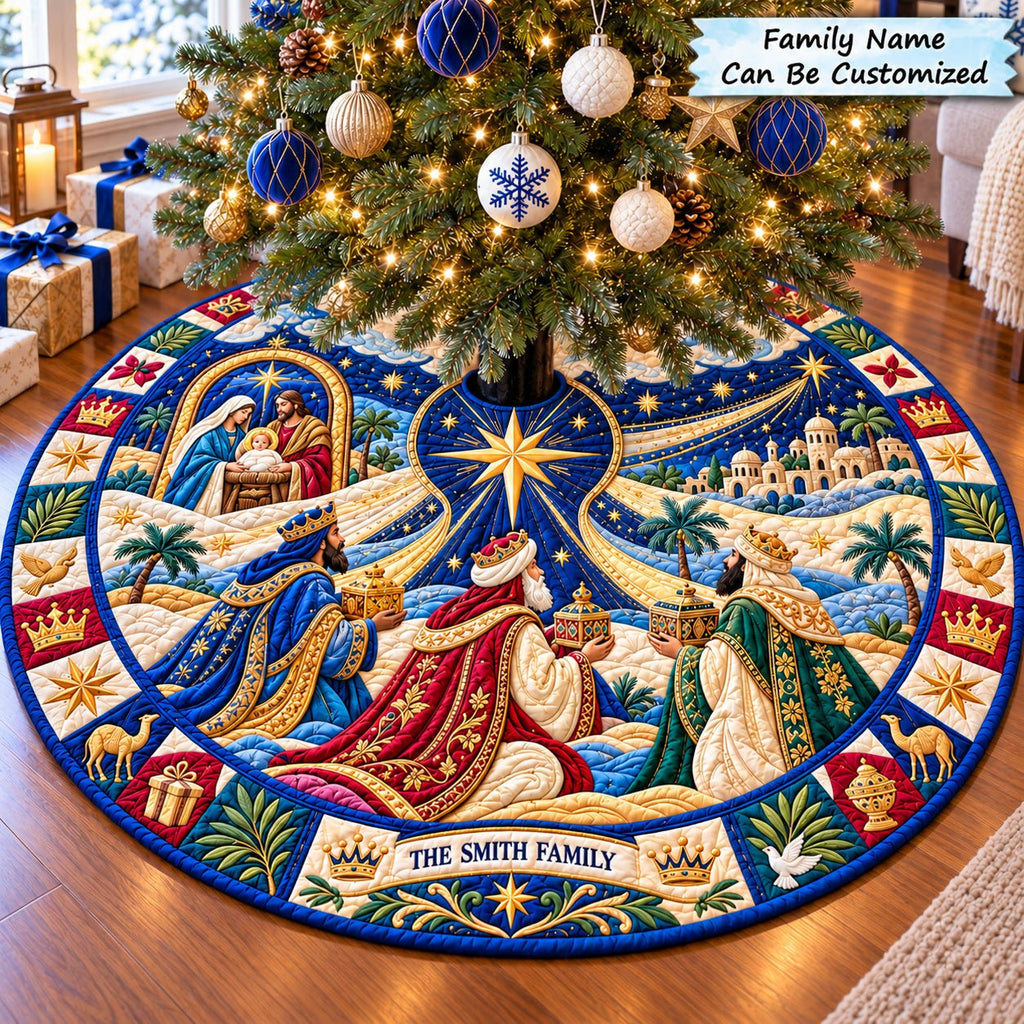 Nativity Sacred Star Christmas Tree Skirt