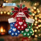 Pet Paw Stocking Christmas Ornament