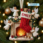 Angel Fireplace Stocking Christmas Ornament