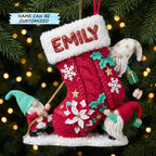 Gnome Boot Stocking Christmas Ornament