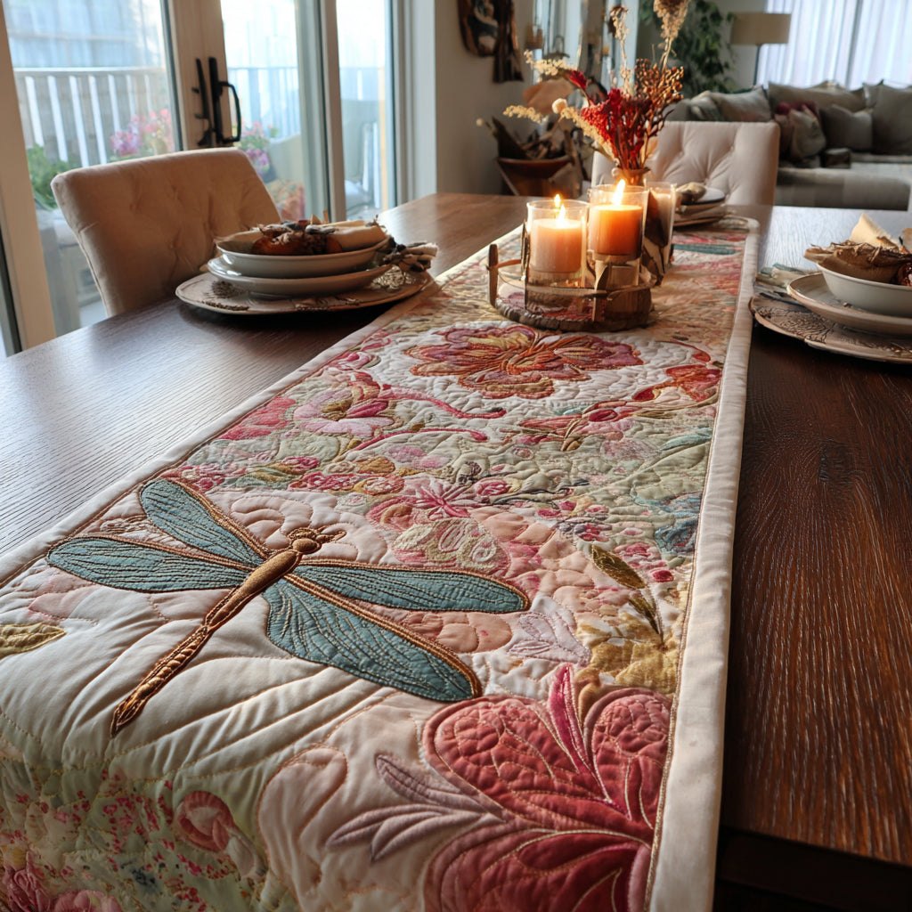 Petal Dance Dragonfly Table Runner