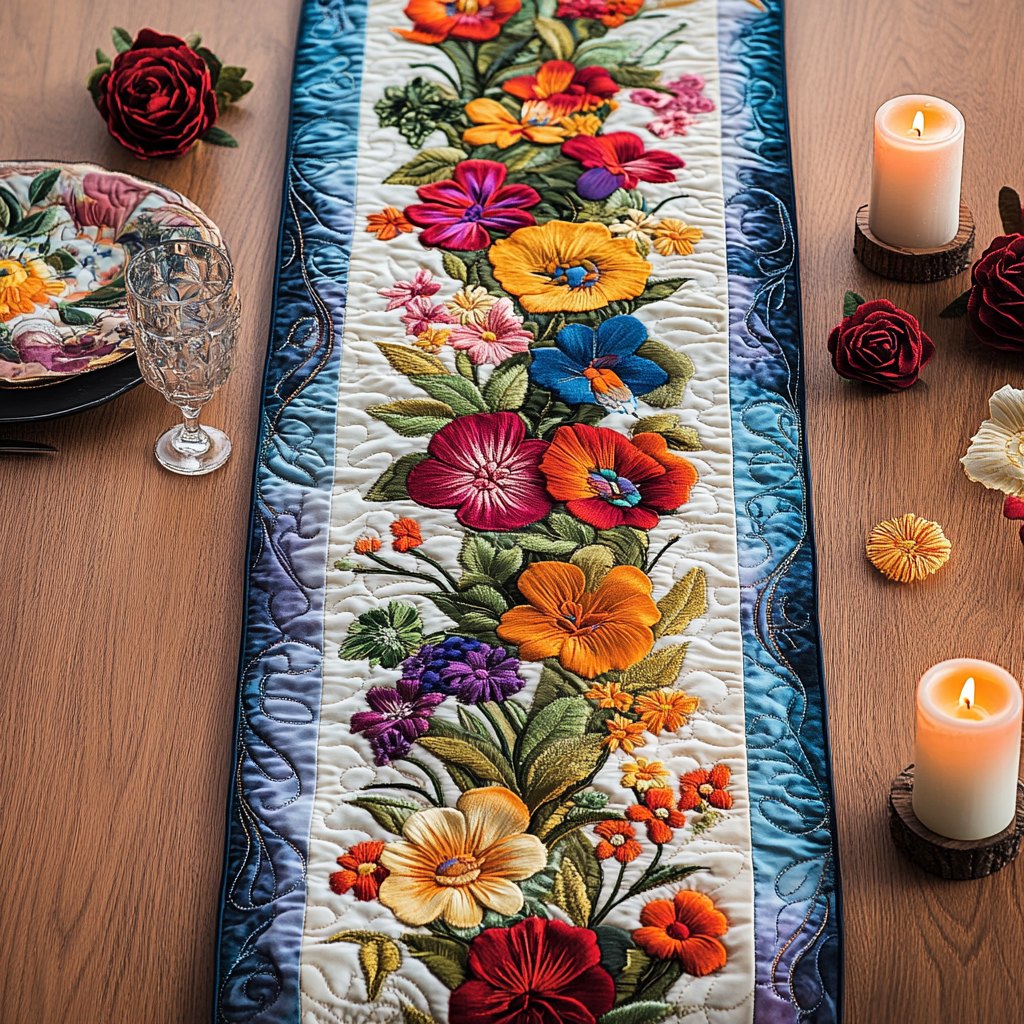 Petal Elegance Table Runner