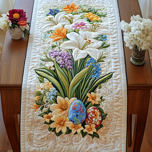 Spring Flowers with Easter Egg Table Runner - Made to Order