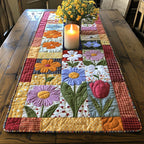 Spring Flower Blocks Patchwork Table Runner