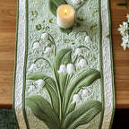 Lily of the Valley Tonal Green Table Runner