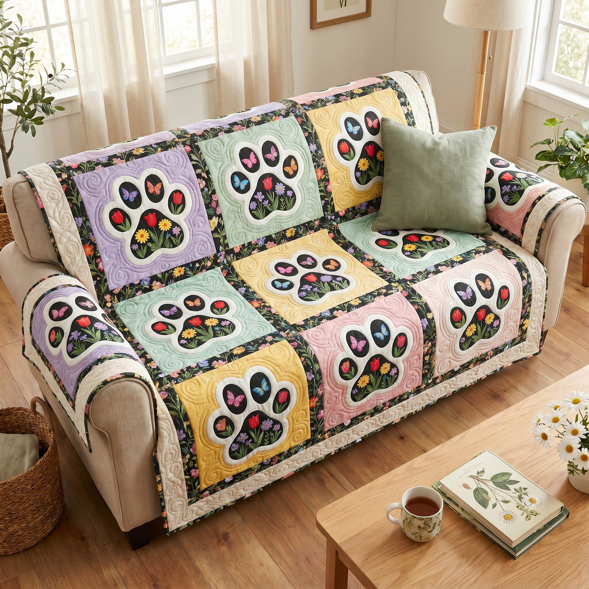 Petal Paws Sofa Cover