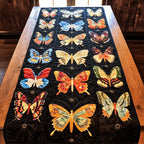 Butterfly Blocks on Black Table Runner