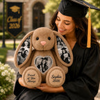 Personalized Graduation Bunny Wall Clock with a custom name set into the design