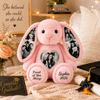 Personalized Graduation Bunny Wall Clock with a custom name set into the design