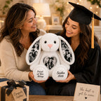 Personalized Graduation Bunny Wall Clock with a custom name set into the design