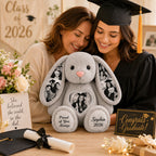 Personalized Graduation Bunny Wall Clock with a custom name set into the design
