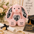 Personalized Graduation Bunny Wall Clock with a custom name set into the design