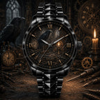 Custom Steampunk Raven Workshop Watch — personalized with a custom name