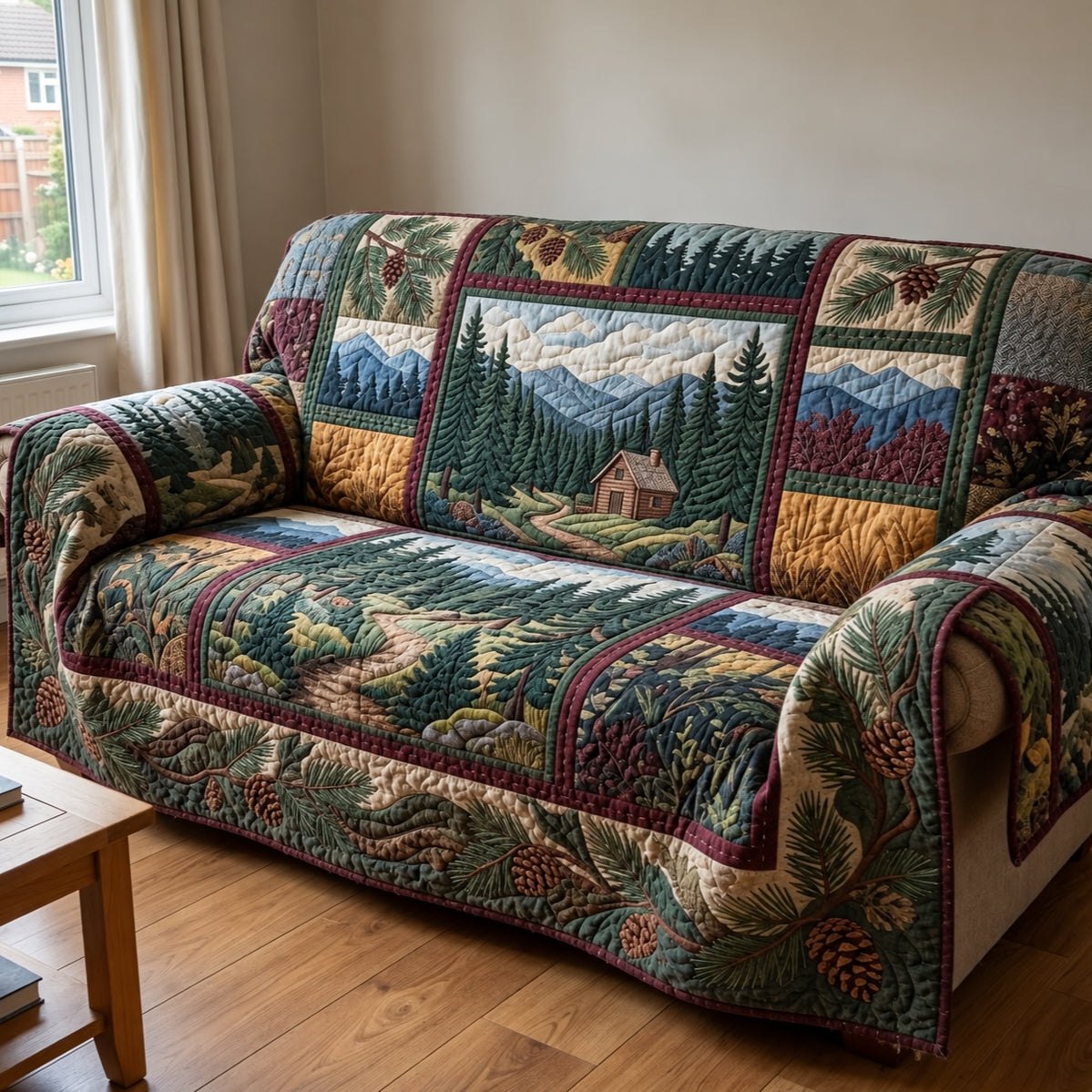 Pine Forest Cabin Sofa Cover