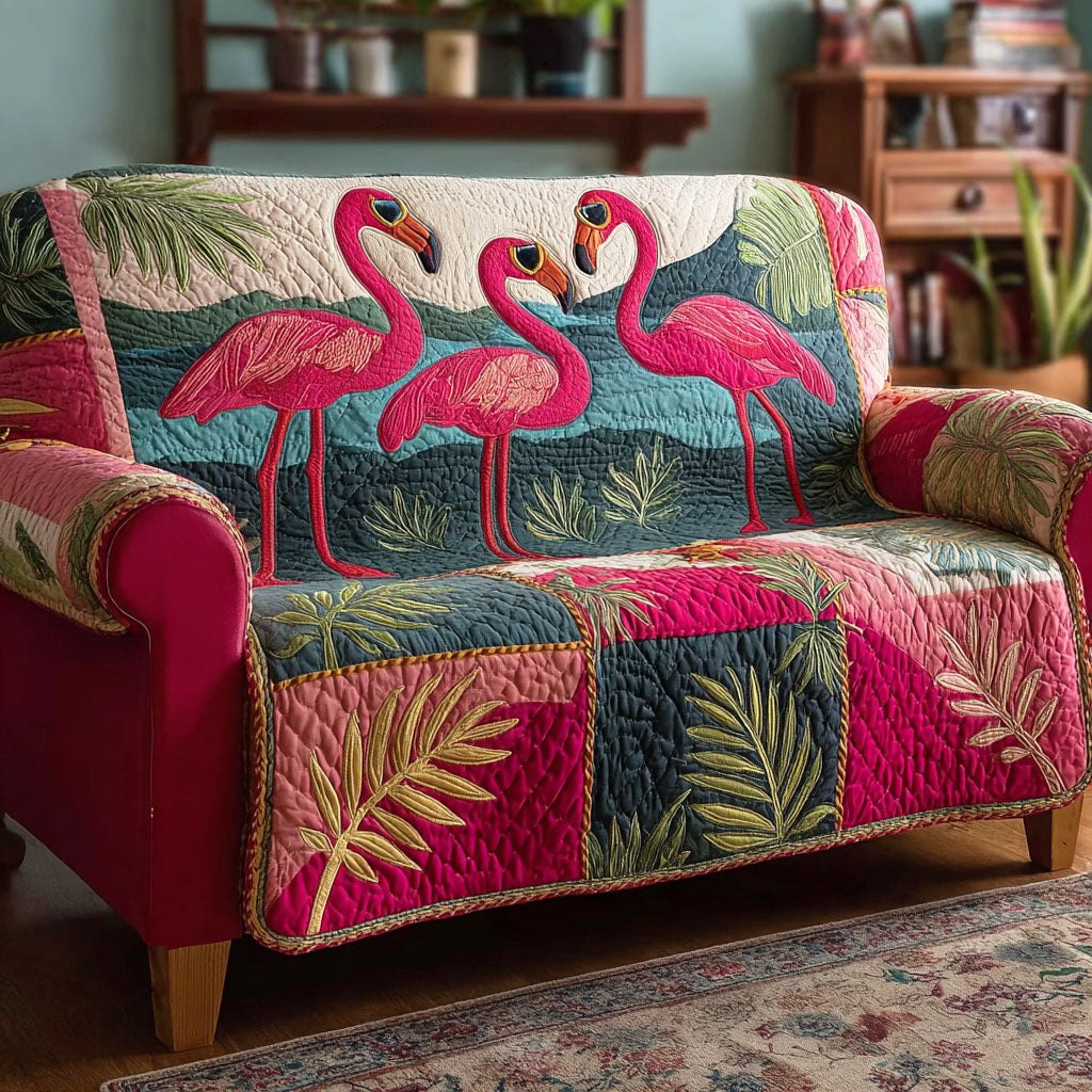 Pink Flamingo Sofa Cover