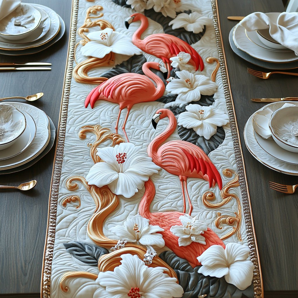 Pink Flamingo Place Table Runner
