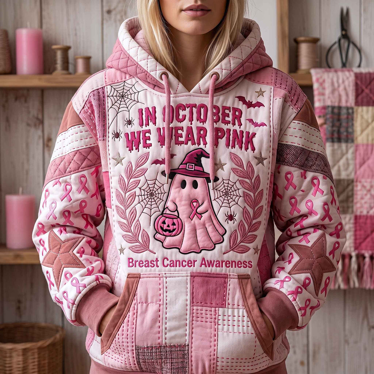 Cobweb Ghost Awareness hoodie, all-over print
