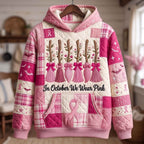 Pink Plaid Brooms hoodie, all-over print