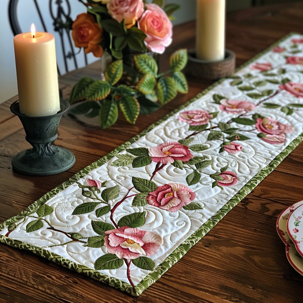 Pink Rose Place Table Runner
