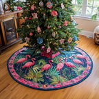 Pink Tropics Christmas Tree Skirt