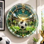 Personalized Soccer Wall Wall Clock with a custom name set into the design