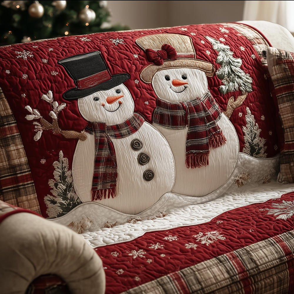 Plaid Frosty Romance Sofa Cover