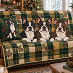 Plaid Paws Christmas Sofa Cover