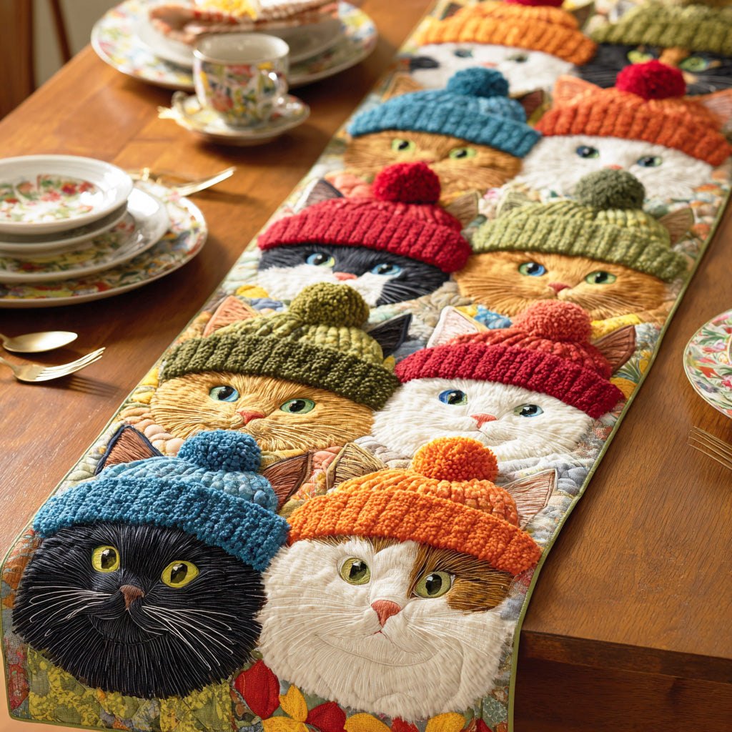Playful Cat Symphony Table Runner