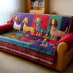 Playful Dachshund Sofa Cover
