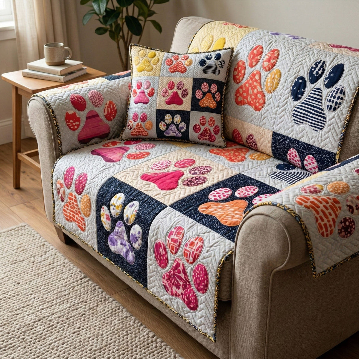 Playful Paw Sofa Cover