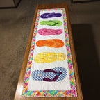 Flip Flops with Pink Border Table Runner