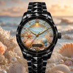 Custom Coastal Seashell Watch — personalized with a custom name