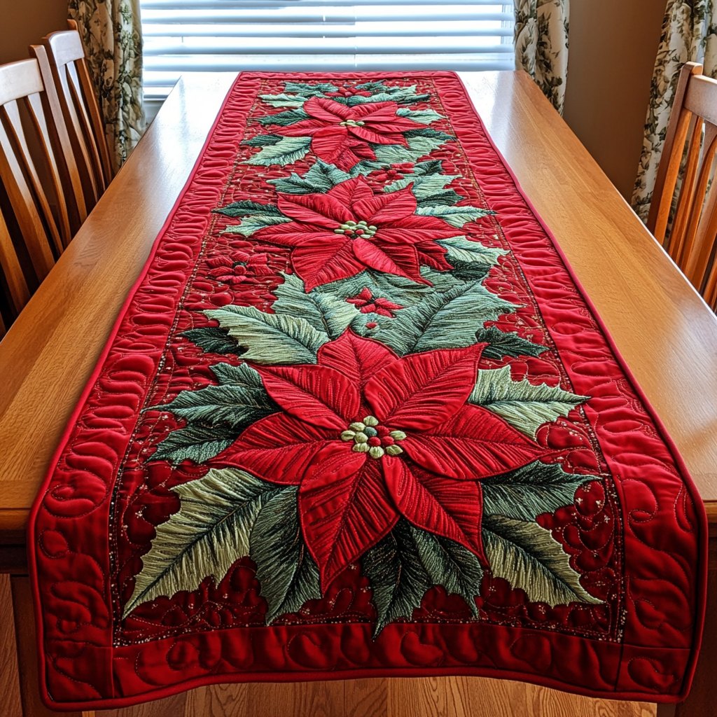Poinsettia Bliss Table Runner