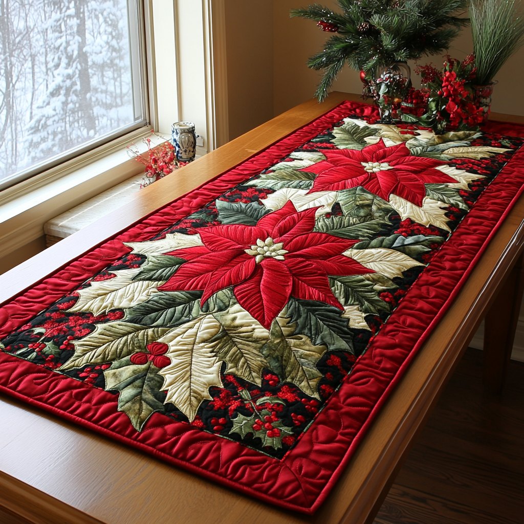 Poinsettia Delight Table Runner